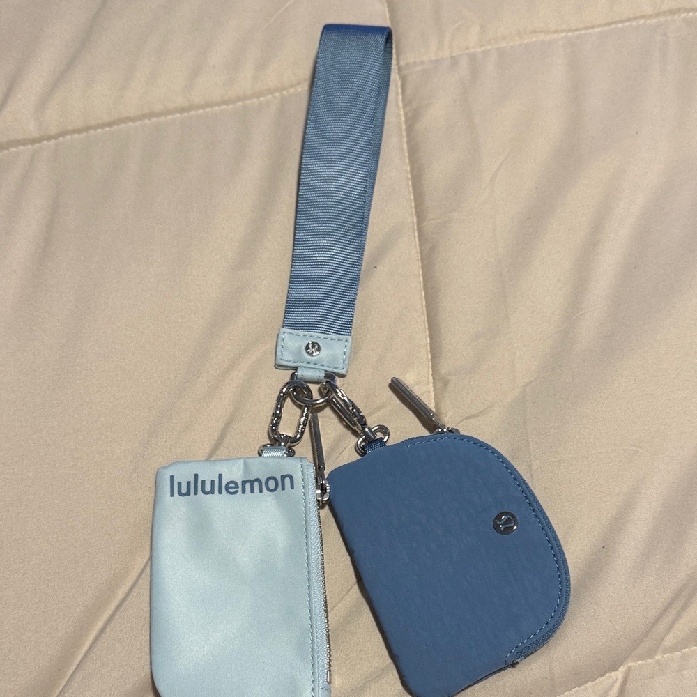 Lululemon Blue dual pouch wristlet